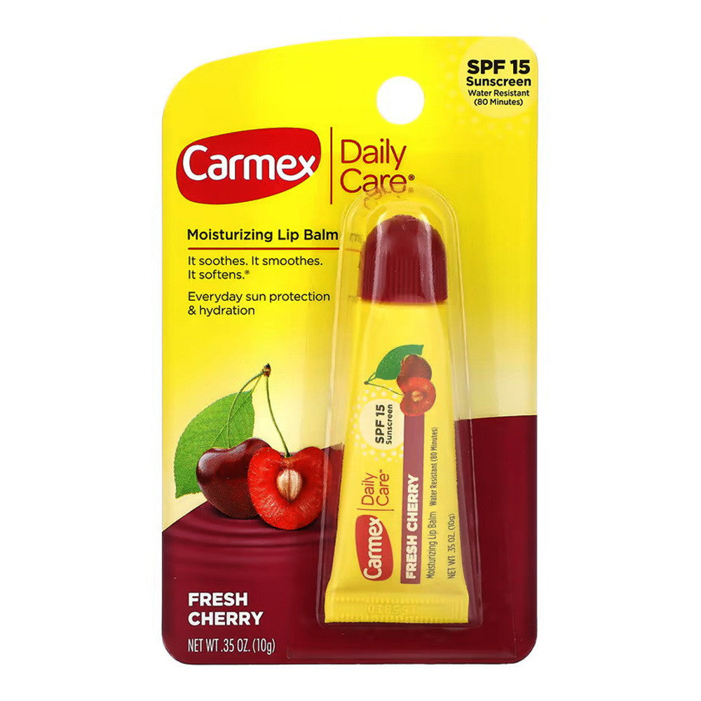 Carmex Daily Care Moisturizing SPF 15 Lip Balm, Fresh Cherry, 0.35 Oz